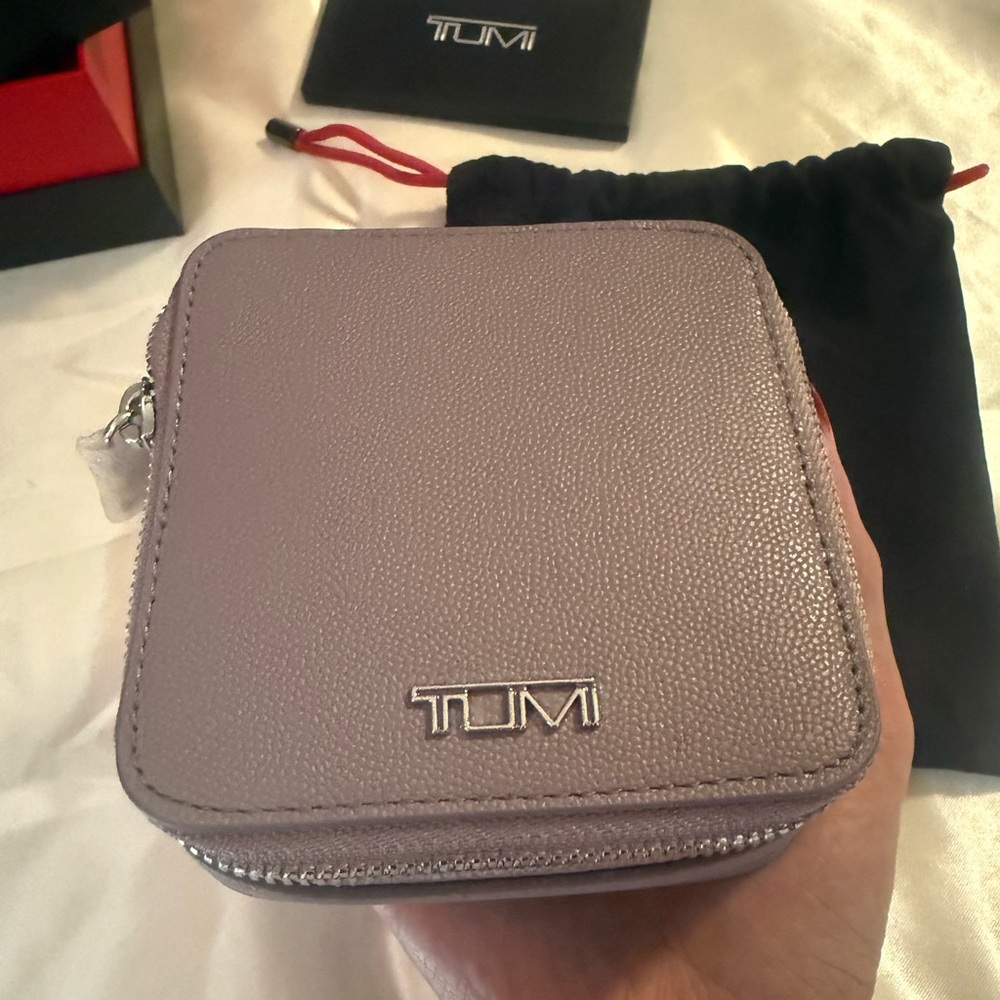 TUMI Rare Lavender Leather Jewelry Box